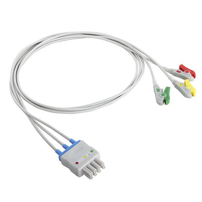 Kabel EKG Nihon Kohden BR-906P BR-903PA K911A Set 3 Lead Grabber Clip Ke Konektor 4 Pin Ganda