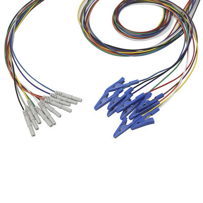 Din 1.5 style Grabber Buaya Klip Elektroda EEG Berlapis emas EEG Leadwires Elektroda