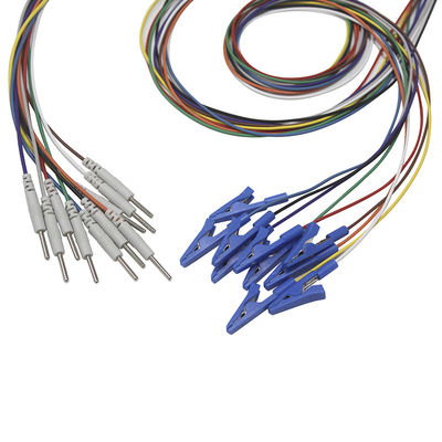 Din 2.0 Plug Grabber EEG Cap Buaya Klip Elektroda Berlapis Emas EEG EMG Kabel Utama Elektroda