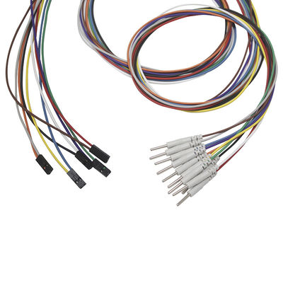 DuPont EEG Electrodes 2 Pin Plug To 2.00 Mm Pin Leadwires Berlapis Emas EEG EMG Lead Wire Electrode