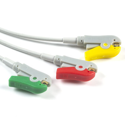 Kabel EKG AAMI 6Pin Dan Leadwires 3 Konektor Klip IEC Kabel EKG