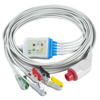 Bionet BM3 / 5 Kabel ECG Dan Leadwires 5 Lead IEC Clip 8Pin Connector ECG Cable