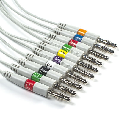 Welch Allyn RE-PC-AHA-BAN SE-PRO-600 EKG Cable Dan Leadwires 14 Pin IEC Banana 4.0