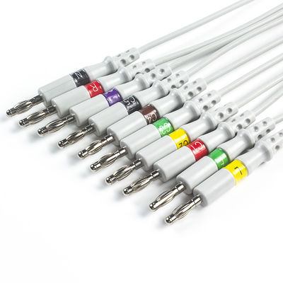 Welch Allyn RE-PC-AHA-BAN SE-PRO-600 EKG Cable Dan Leadwires 14 Pin IEC Banana 4.0