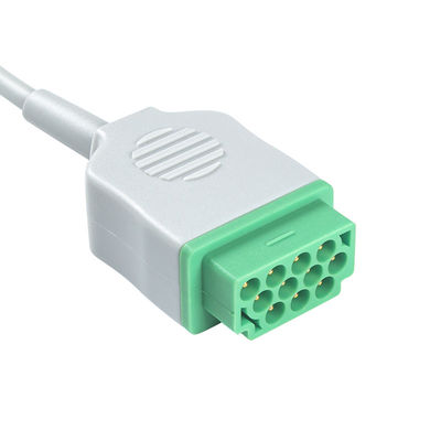GE Marquette 2021141-002 2001292-001 Kabel ECG dan Leadwires 3 Lead IEC snap Konektor 11pin Kabel ECG