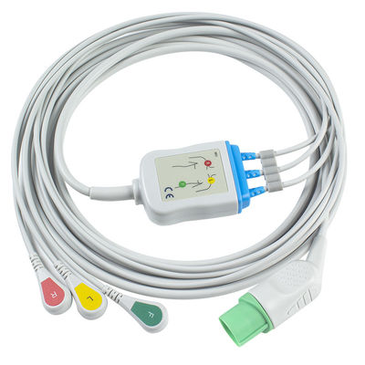 Mindray Datascope 040-000966-00 EA6232A Kabel EKG dan kabel utama Konektor 12pin Kabel EKG 3 Lead IEC snap