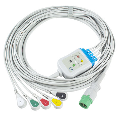Mennen ECG Cable dan Leadwires 5 Lead IEC Clip 12Pin Connector ECG Cable