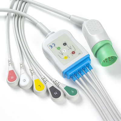 Nihon Kohden TEC-7631C Kabel ECG Dan Leadwires Konektor 11pin Kabel ECG 5 Lead IEC Snap