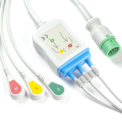 Kabel EKG Biolight BLT dan Leadwires 3Lead IEC Clip 12Pin Connector ECG Cable