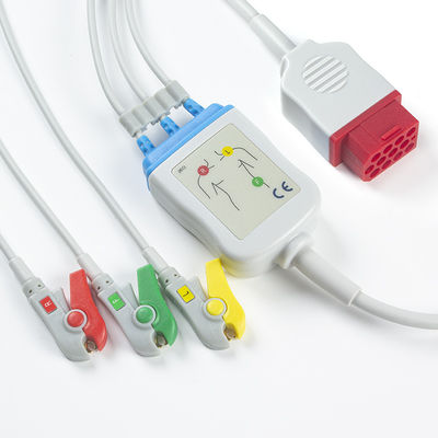 Bionet BM3 BM5 Kabel EKG Baru Dan Kabel Utama Konektor 12 Pin Kabel EKG 3 Timbal Klip Grabber IEC