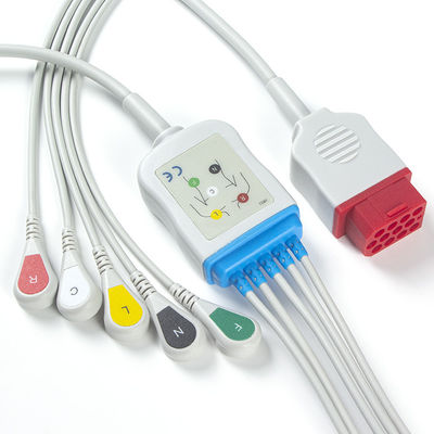 Bionet Baru BM3 BM5 BM7 5 Memimpin Kabel EKG dan Memimpin Kabel EKG Snap IEC 12 pin