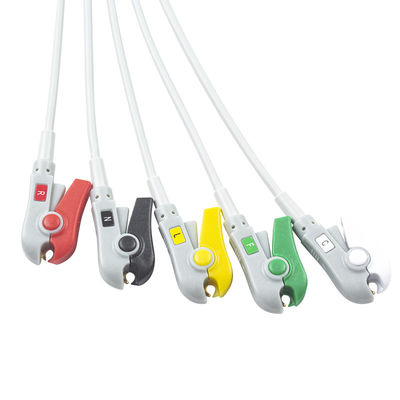 Untuk Omron > Colin Compatible Direct-Connect ECG Kabel dan leadwires 5Lead IEC Grabber