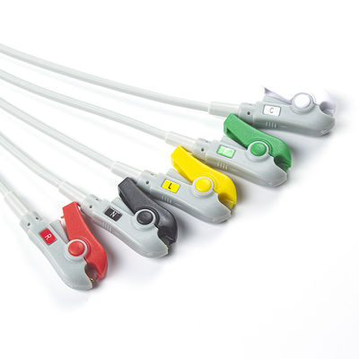 Untuk Omron > Colin Compatible Direct-Connect ECG Kabel dan leadwires 5Lead IEC Grabber