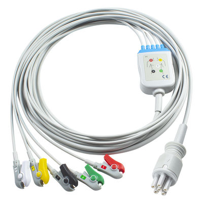 Untuk Omron > Colin Compatible Direct-Connect ECG Kabel dan leadwires 5Lead IEC Grabber