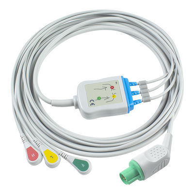Hellige Kompatibel Langsung-Connect ECG Kabel dan leadwires untuk 3Lead IEC Snap