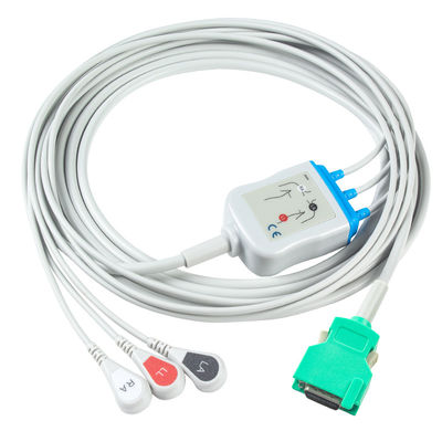 Untuk Nihon Kohden Kompatibel langsung-Connect ECG Kabel dan leadwires 3Lead AHA Snap