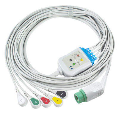 Kompatibel Siemens Drager 5 Lead Iec Snap Ecg Lead Kabel / Ecg Lead Wire Set