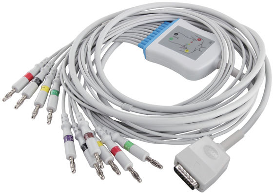 Nihon Kohden 45502-NK EKG Cable Q-Stress ECG EKG Cable untuk 5151A 5403A BSM-6501A dan Leadwires Konektor Pisang IEC 4.0