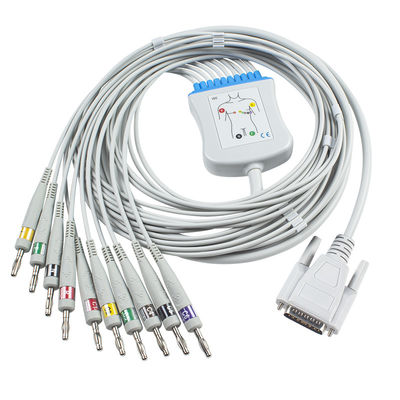 Nihon Kohden Ekg Trunk Cable BA-902D ECG-FD07 ECG-9010K Leadwires 15 Pin IEC Banana 4.0