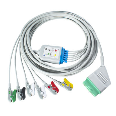 Nihon Kohden satu bagian kabel EKG 12pin 6 lead kabel EKG