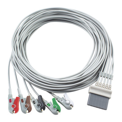 Kabel EKG Schiller dan Leadwires 7pin Connector ECG Kabel 5 Lead IEC snap grabber