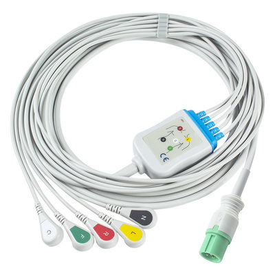 Contec Kabel EKG dan Leadwires Konektor 7pin CMS 7000 8000 5000 Model baru Kabel EKG 5Lead Grabber