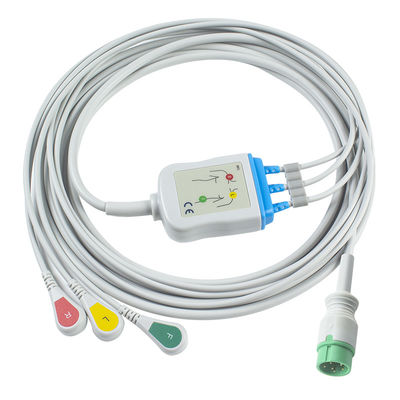 Zoll satu bagian Kabel EKG dan leadwires Kabel EKG 6Pin 3kanal Kabel EKG