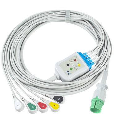 Promed satu bagian Kabel EKG dan leadwires Kabel EKG 14Pin 5kanal Kabel EKG