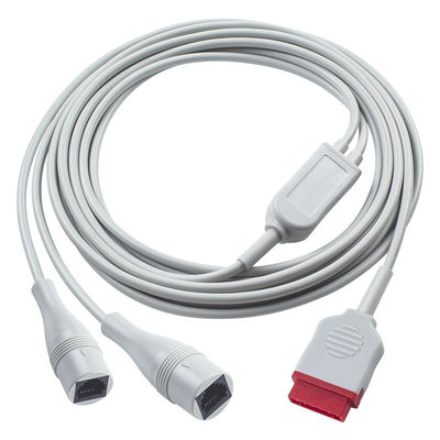 GE IBP Adapter Kabel 2*Ph-Ilips 4pin IBP Ekstensi Kabel 350cm Untuk Klinik / Rumah Sakit