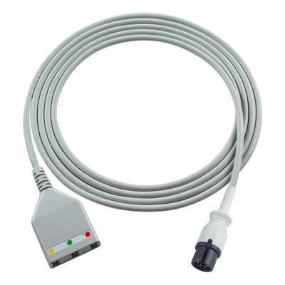 AAMI 6pin ECG kabel batang Edan LL gaya 3lead Kabel 1.30M