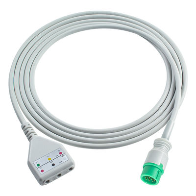 Mindray 12Pin ECG Trunk Kabel Datascope Din Style 3lead Kabel 1.30M