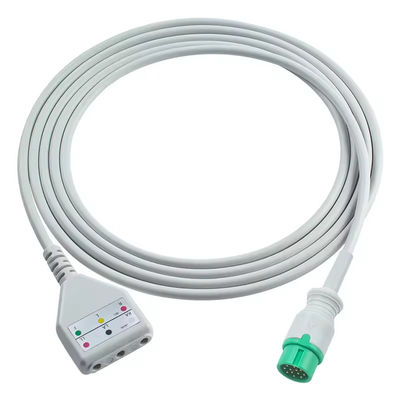 Comen 12Pin ECG Trunk Kabel Comen Euro Style 3 lead Kabel 1.30M
