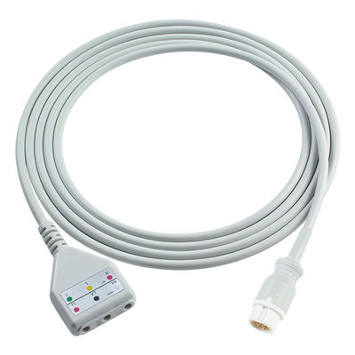 PH 12Pin ECG Kabel Trunk Phil-ips Din Gaya 3 lead Kabel 1.30M
