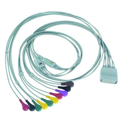 Kompatibel untuk PH Telemetry Holter ECG 10Lead ECG Kabel Holter IEC Snap