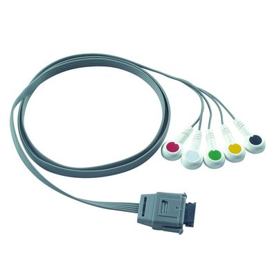 TPU Edan 5Lead ECG Holter Kabel IEC Snap Shelf Life 24 bulan untuk Biomedis Instrumen