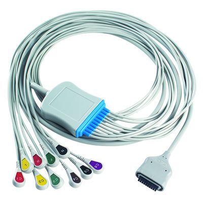 EDAN Dx12 10Lead ECG Holter Kabel Snap 2.2M Kabel batang dan leadwires Panjang 0.8/1.2M