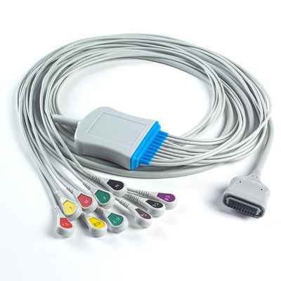 EDAN Dx12 10Lead ECG Holter Kabel Snap 2.2M Kabel batang dan leadwires Panjang 0.8/1.2M