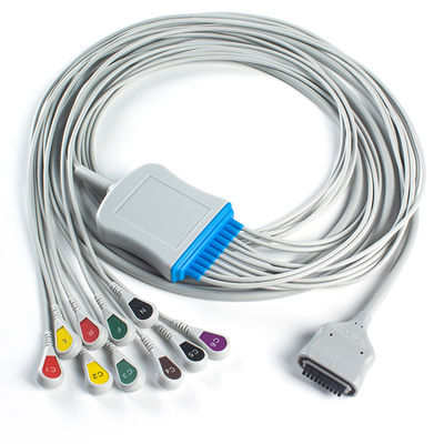 EDAN Dx12 10Lead ECG Holter Kabel Snap 2.2M Kabel batang dan leadwires Panjang 0.8/1.2M