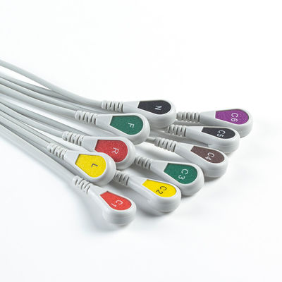 EDAN Dx12 10Lead ECG Holter Kabel Snap 2.2M Kabel batang dan leadwires Panjang 0.8/1.2M