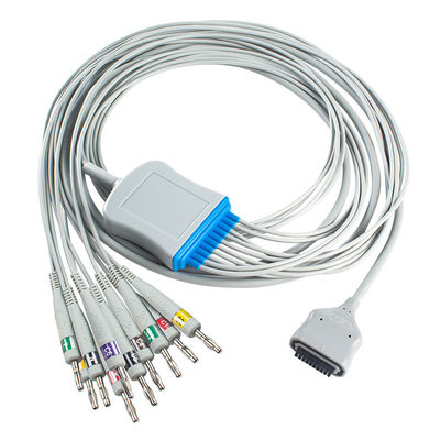 EDAN Dx12 10Lead EKG Holter Kabel Pisang Untuk Trunk Kabel Panjang 2.2M Kompatibilitas