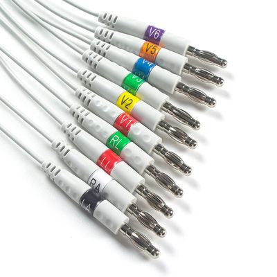 Kompatibel untuk kabel EKG Welch Allyn AHA Banana untuk PCR 100 Resting ECG, SE-PRO-600 Cardioperfect Pro Recorder
