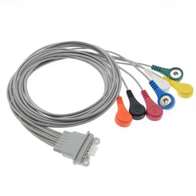 Kompatibel untuk Schiller Medilog AR12 Plus ECG Holter Kabel 7Lead IEC Snap AR4 Plus FD5