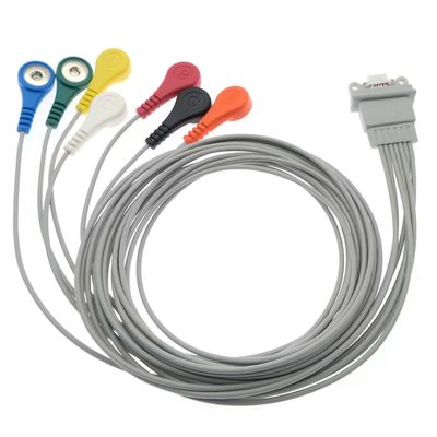 Kompatibel untuk Schiller Medilog AR12 Plus ECG Holter Kabel 7Lead IEC Snap AR4 Plus FD5