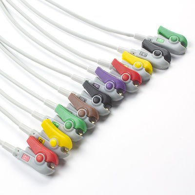 Koned EKG Lead Kompatibel dengan bebas lateks 10Lead EKG Diagnostic Kabel IEC Grabber