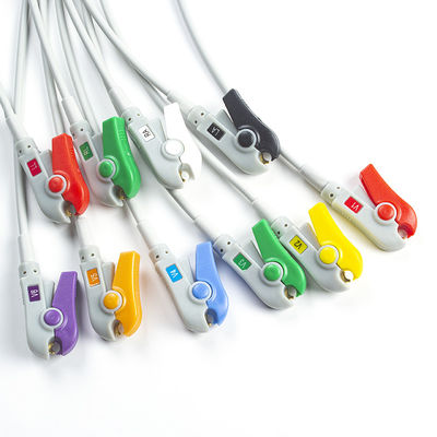 Koned EKG Lead Kompatibel dengan bebas lateks 10Lead EKG Diagnostic Kabel IEC Grabber