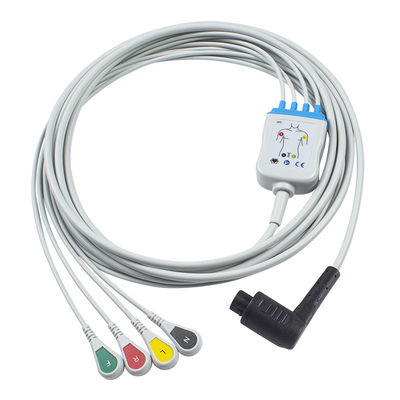 2.5m 5.0 diameter Kompatibel Corpuls 3 ECG Kabel 4Lead IEC Grabber untuk akhir pasien