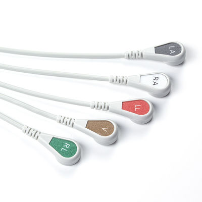 Grey Kompatibel IVY 5Lead ECG Kabel AHA Snap 1m 3,0 diameter