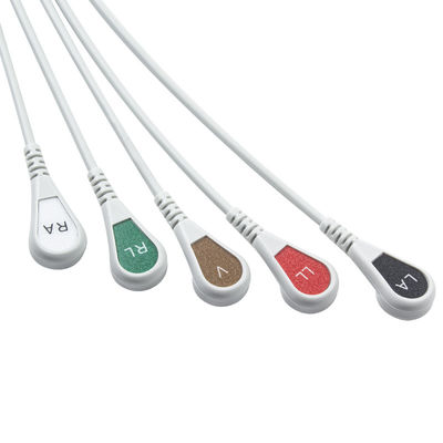 Grey Kompatibel IVY 5Lead ECG Kabel AHA Snap 1m 3,0 diameter