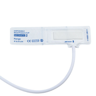 Bebas lateks sekali pakai Neonatal NIBP Cuff Single Tube Ukuran 2 4-8cm