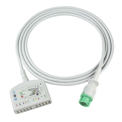 TPU Dynascope DS-5100E 12Pin ECG Patient Cable 10Lead untuk Kompatibilitas Dewasa/Pediatrik